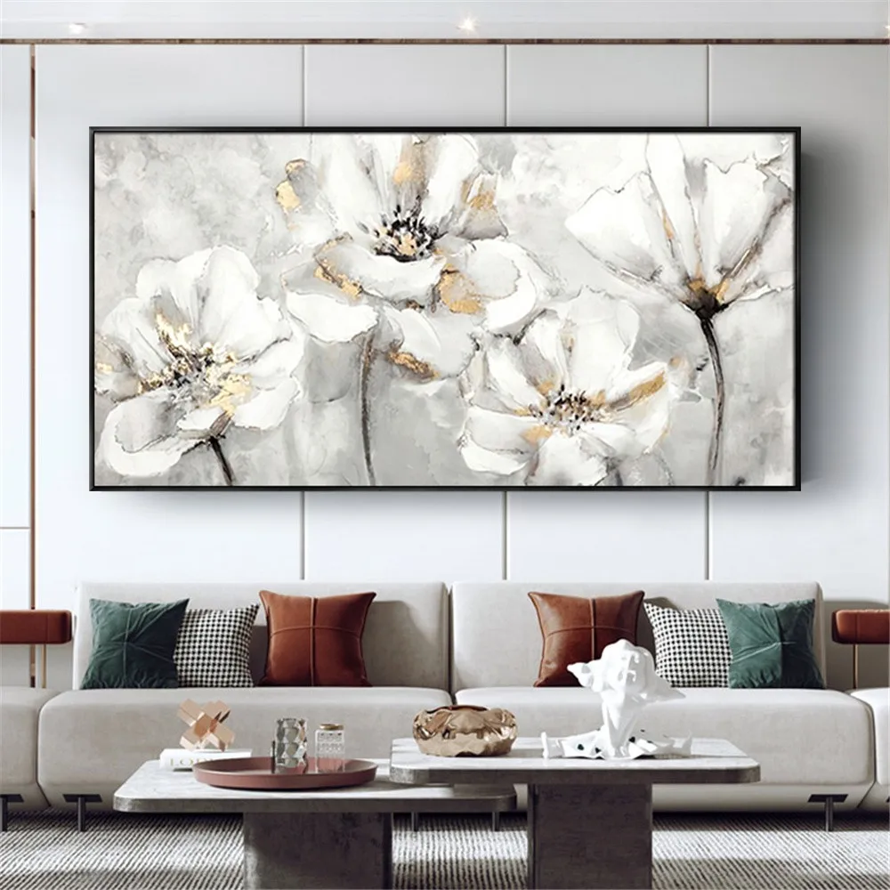 

Chinese Wall Art Modern Living Room Wall Decor Flower Painting Large Canvas Art Hand Painted Wall Pictures No Framed Poster art