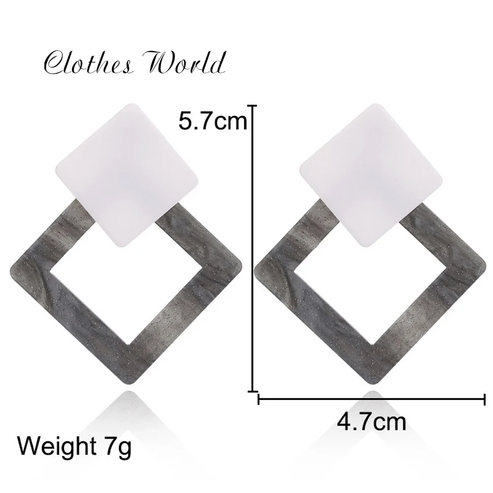 1 пара серьги-кубики современный геометрический винтажный акриловый угол