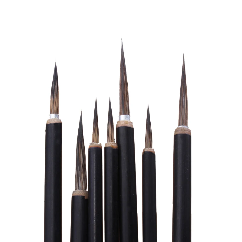 

Seiko hook line painted leaves tendon writing brush stone badger Chinese painting calligraphy large medium litte jade tablet pen