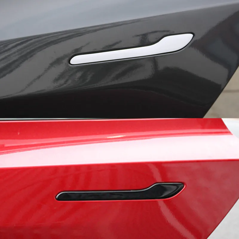 Для Tesla модель 3 Автомобильная дверная ручка обёрточная набор цветной чехол наклейки дверная ручка 3D PU наклейка для Tesla аксессуары
