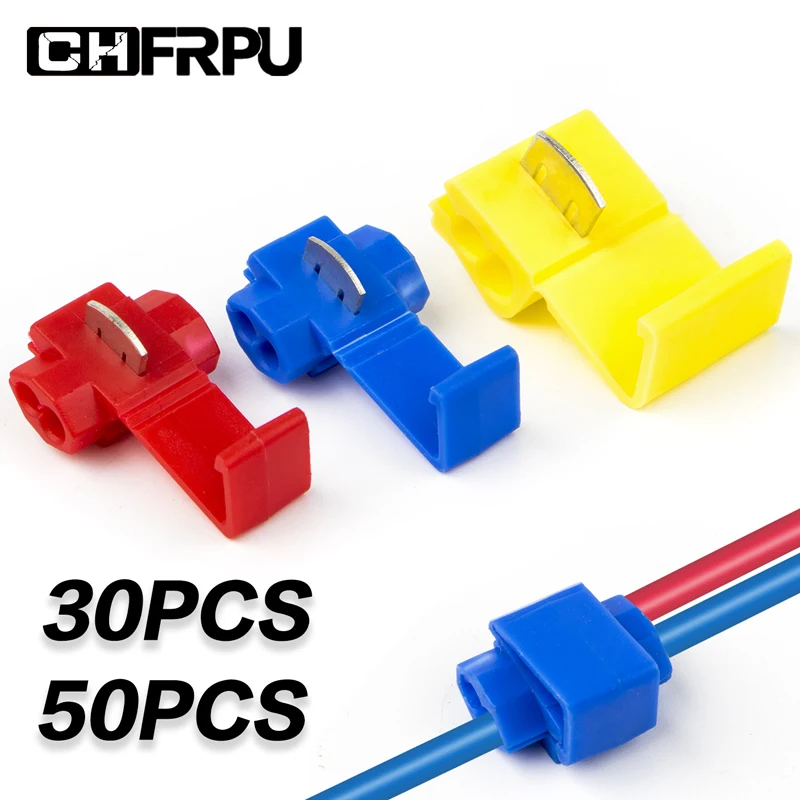 

30pcs quick connect clamp wire and cable crimping separator line connector terminal blue red yellow lip pliers soft distributor