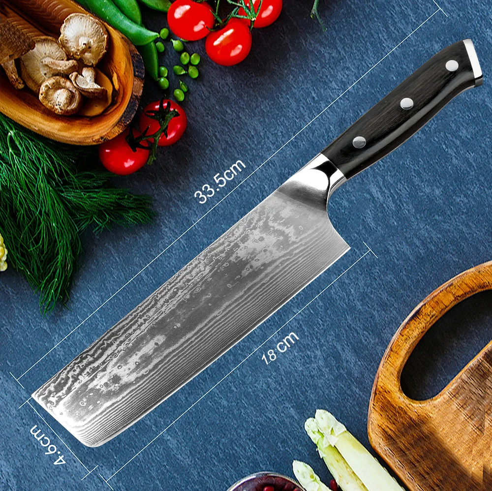 XITUO дамасский поварской нож накири Мясницкий резак для резки мяса нарезанная