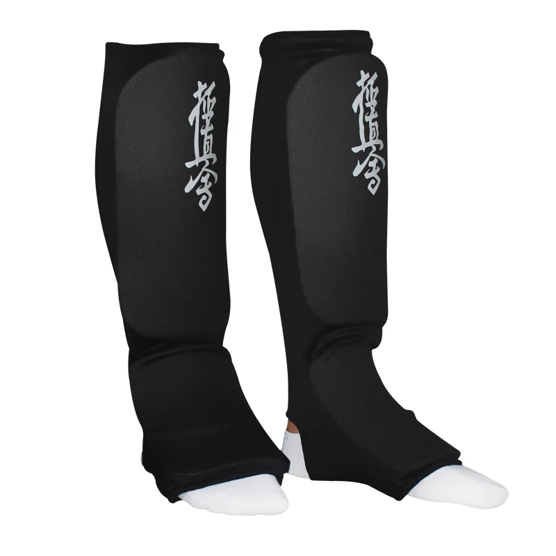 

Защитные накладки Kyokushin для каратэ на голени, защитные накладки для тхэквондо, для MMA, Kyokushinkai, белый и черный цвета