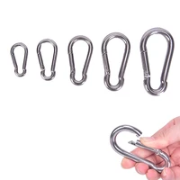 spring snap quick link lock ring carabiner 304 stainless steel spring carabiner snap hook keychain lock buckle strong durable