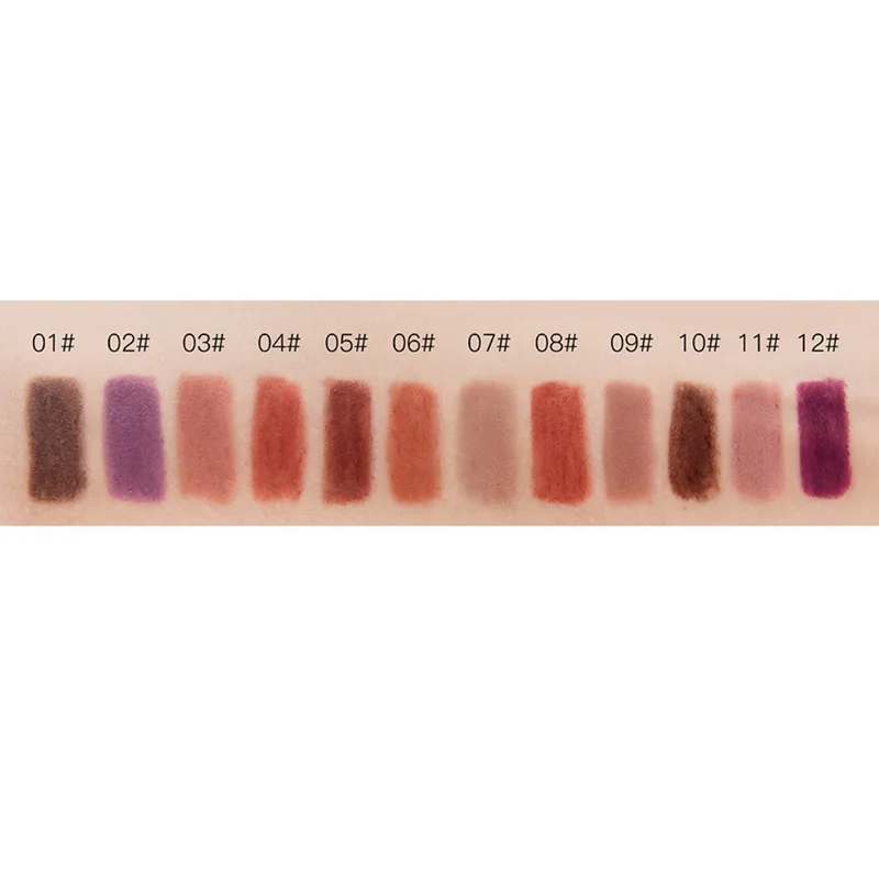 Матовые водостойкие гладкие Карандаши для губ 12 цветов цветная шелковая нюдовая