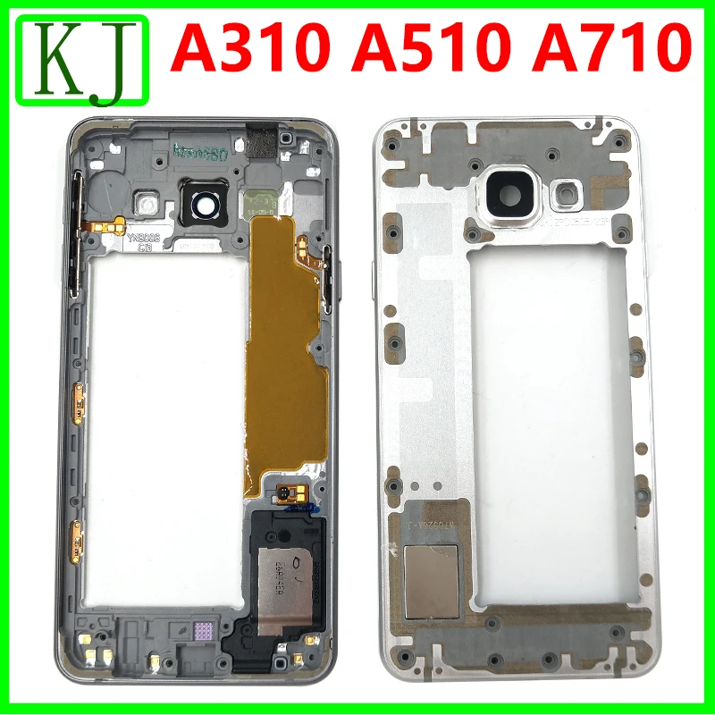 Задний Полный Корпус для samsung Galaxy A3 A5 A7 A310 A510 A710 батарея задняя крышка передняя средняя рамка Корпус платы