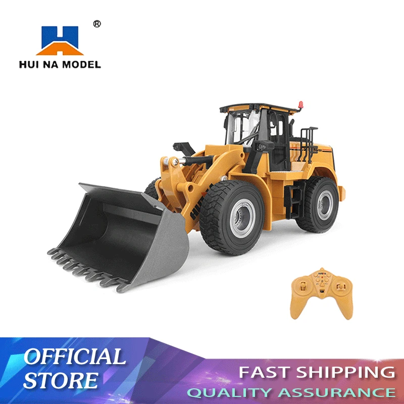 Huina 1567 1:24 Rc Truck Loader Tractor Model 2.4G Radio Control Bulldozer Engineering Car Excavator Vehicle Toys for Boy Gift | Игрушки и