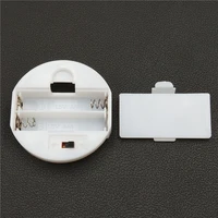 400pcslot 2 x 1 5v aaa white round battery holder storage box case 2 slots 3v aaa batteries shell cover with switch