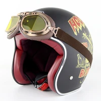 motorcycle helmet retro men and women riding summer half helmet safety helmet goggle suit protective helmet