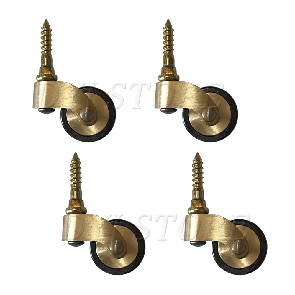 

2/4/8 шт. латунные универсальные колеса, сверхмощные мебельные ролики с резьбовым стержнем M6, для дивана, стула, кабинета, верстака