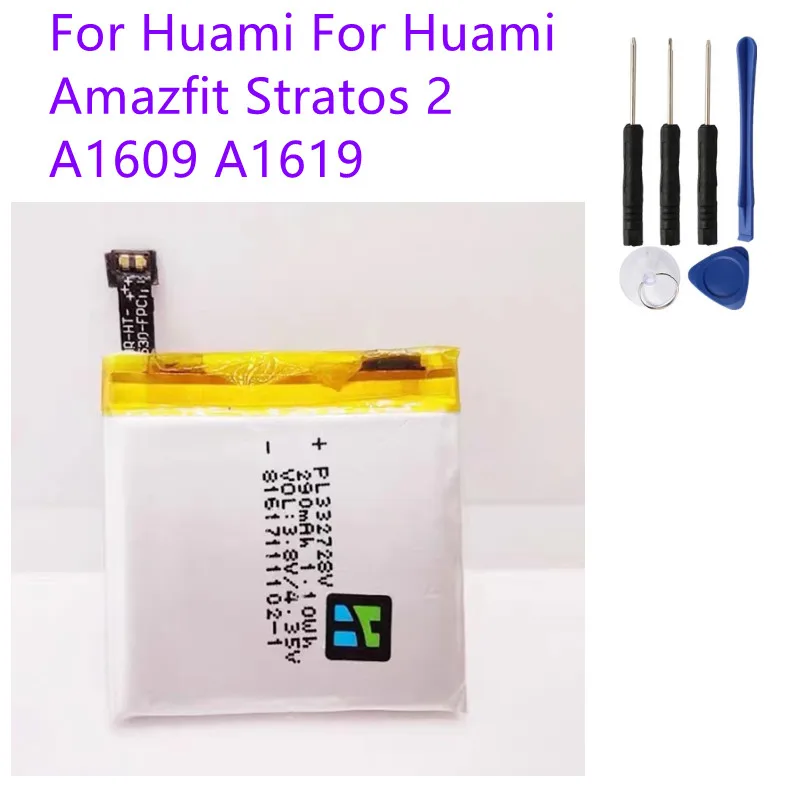 Аккумулятор 290 мАч для Huami батарея смарт-часов Amazfit Stratos 2 A1609 A1619 pl332728v 332728 |