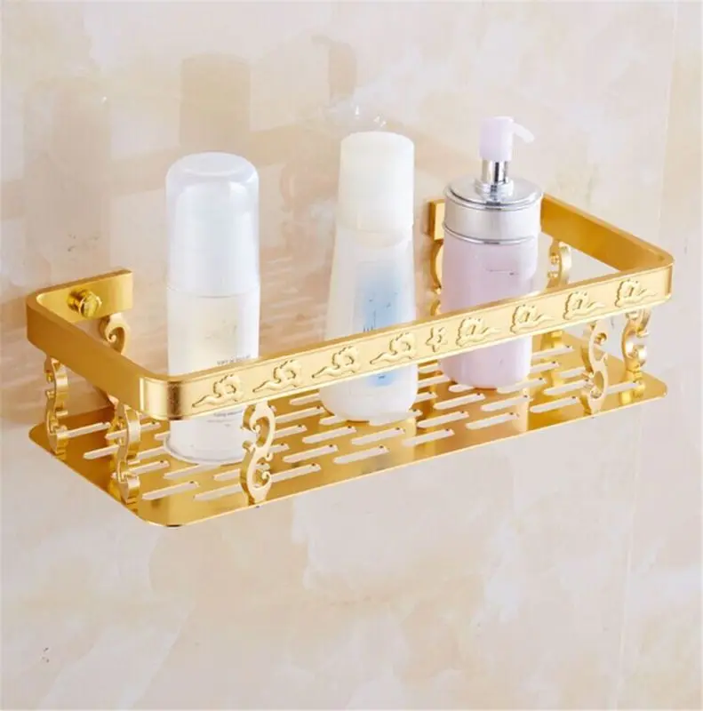 

Bathroom Shelf Antique Aluminum Double Layer Bathroom Corner Shelf Bathroom Holder Showeroom Basket Bathroom Accessories