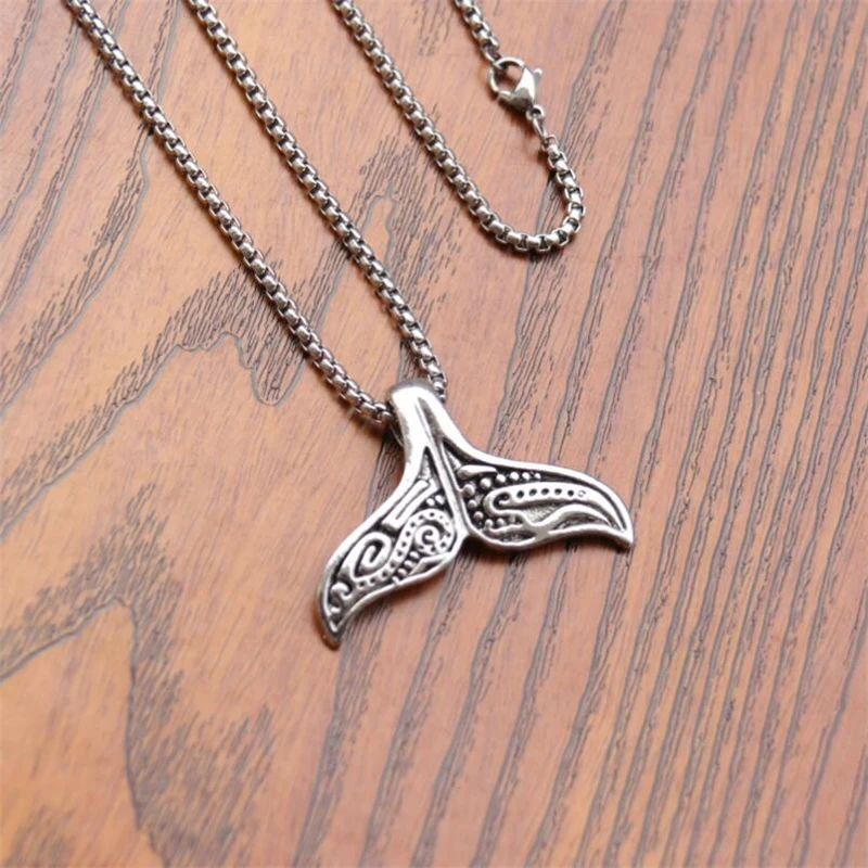 Винтажная серебряная подвеска в виде рыбьего хвоста Кита ожерелье подвески