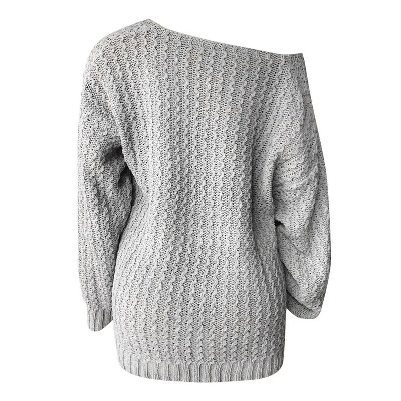 Женский вязаный свитер сексуальный на одно плечо Модный повседневный облегающий