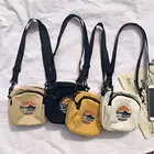 Женские холщовые сумки, Корейская мини-Студенческая сумка, сумки для сотовых телефонов, простые маленькие сумки через плечо, повседневная женская сумка на плечо с клапаном # D