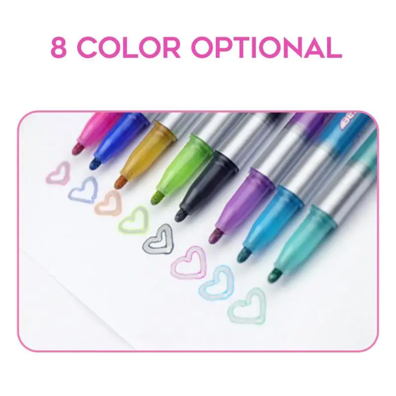 

8-color Double Line Color Outline Pen Christmas Pen Highlighter Marker Pens Pencils Writing Supplies For Art Painting Writing