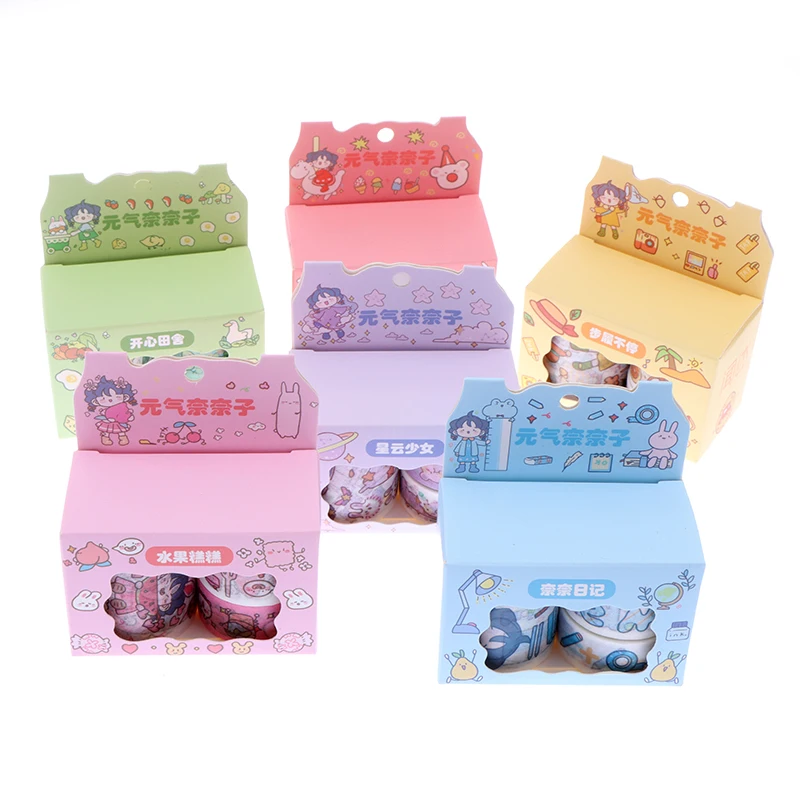 

5Pcs Grid Washi Tape Cute Decorative Adhesive Tape Solid Color Masking Tape For Stickers Scrapbooking DIY Stationery Tape