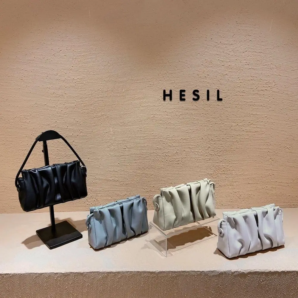 Новая модная универсальная плиссированная сумка мессенджер сетчатая красная на