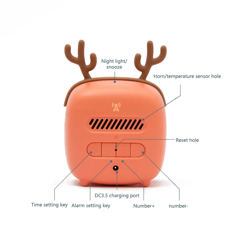 

Creative Digital Alarm Clock LED Light USB Charging Display Temperature Calendar Time Lighting Multifunctional Student Bedside