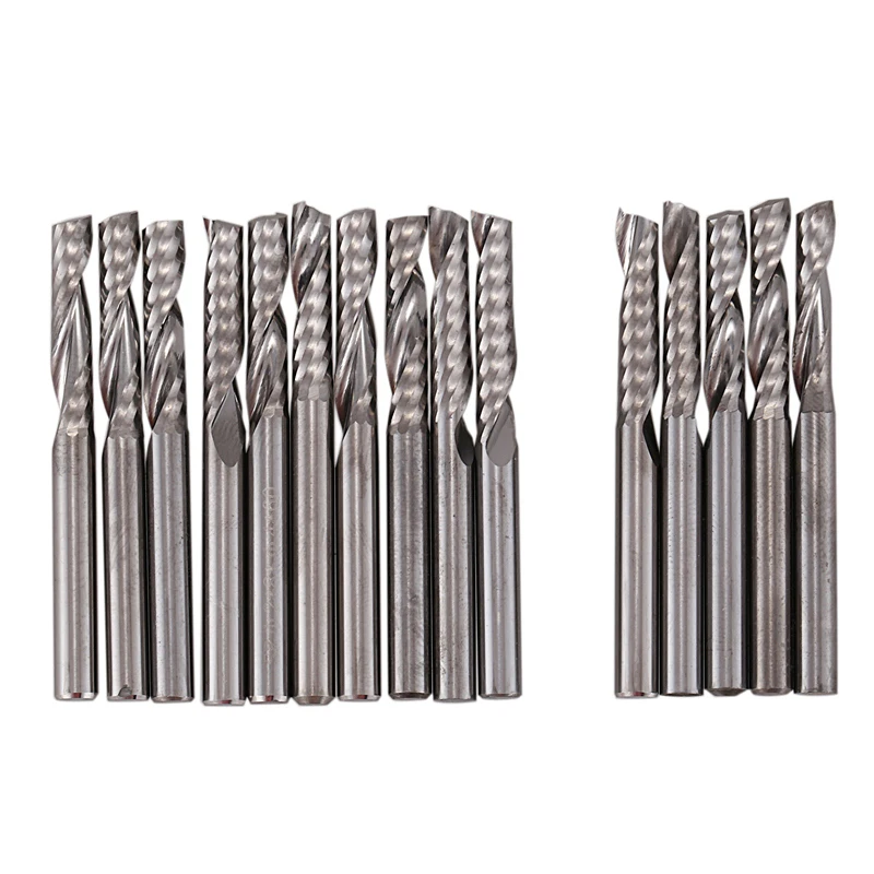 15Pcs SHK 4Mm Single Flute Down-Cut Spiral Endmills Left Hand Cutting Bit for Plastic Pvc Acrylic MDF Aluminum Woodworking | Инструменты