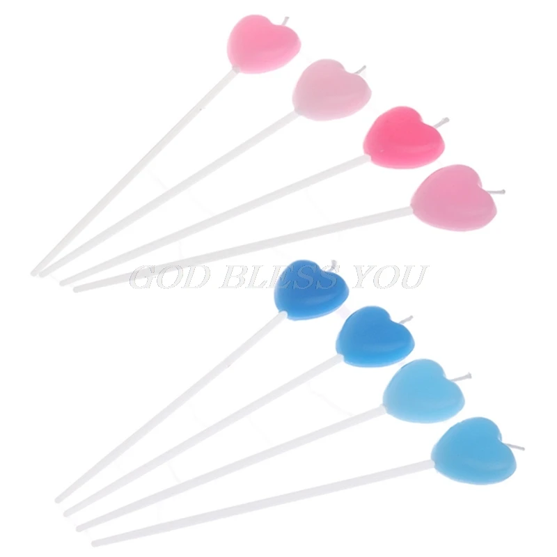 4 шт. свечки в форме сердца/звездочек свечи для торта на день рождения безопасная