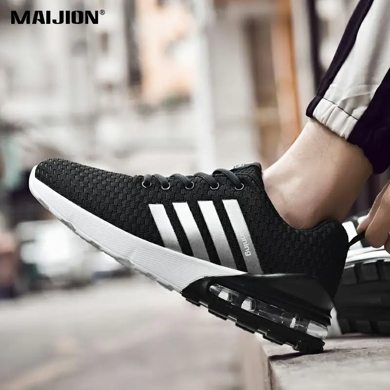 Мужские дышащие сетчатые спортивные туфли с воздушной подушкой беговые