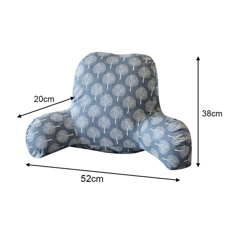

Pillow Back Cushion with Arm Support Bed Reading Rest Waist Chair Car Seat Sofa Rest Lumbar Cushion Cotton Linen Plush Fabric