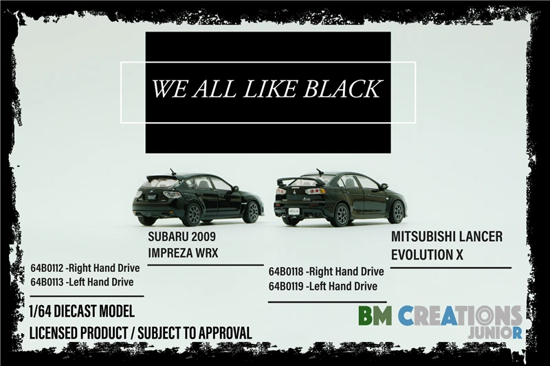 Модель автомобиля отлитый под давлением BM Creations 1:64 Subaru 2009 Impreza WRX / Lancer EVO | Игрушки и