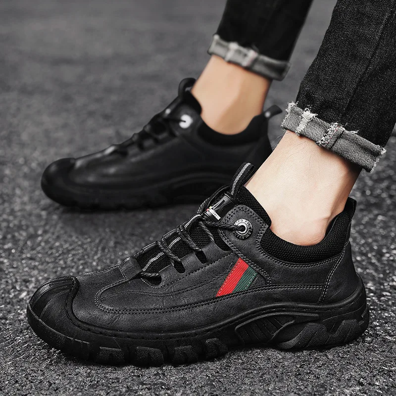 

Men Casual Shoes Autumn Leather Ankle Boots Outdoor Waterproof Work Tooling Hiking Boots Mens Shoes Sneakers Zapatos De Deporte