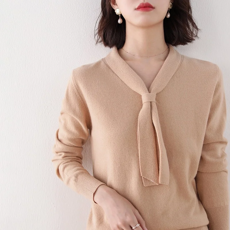 

Лидер продаж, вязаные женские свитера из 100% чистой шерсти, высококачественные мягкие пуловеры, женский модный свитер с воротником, женские ...