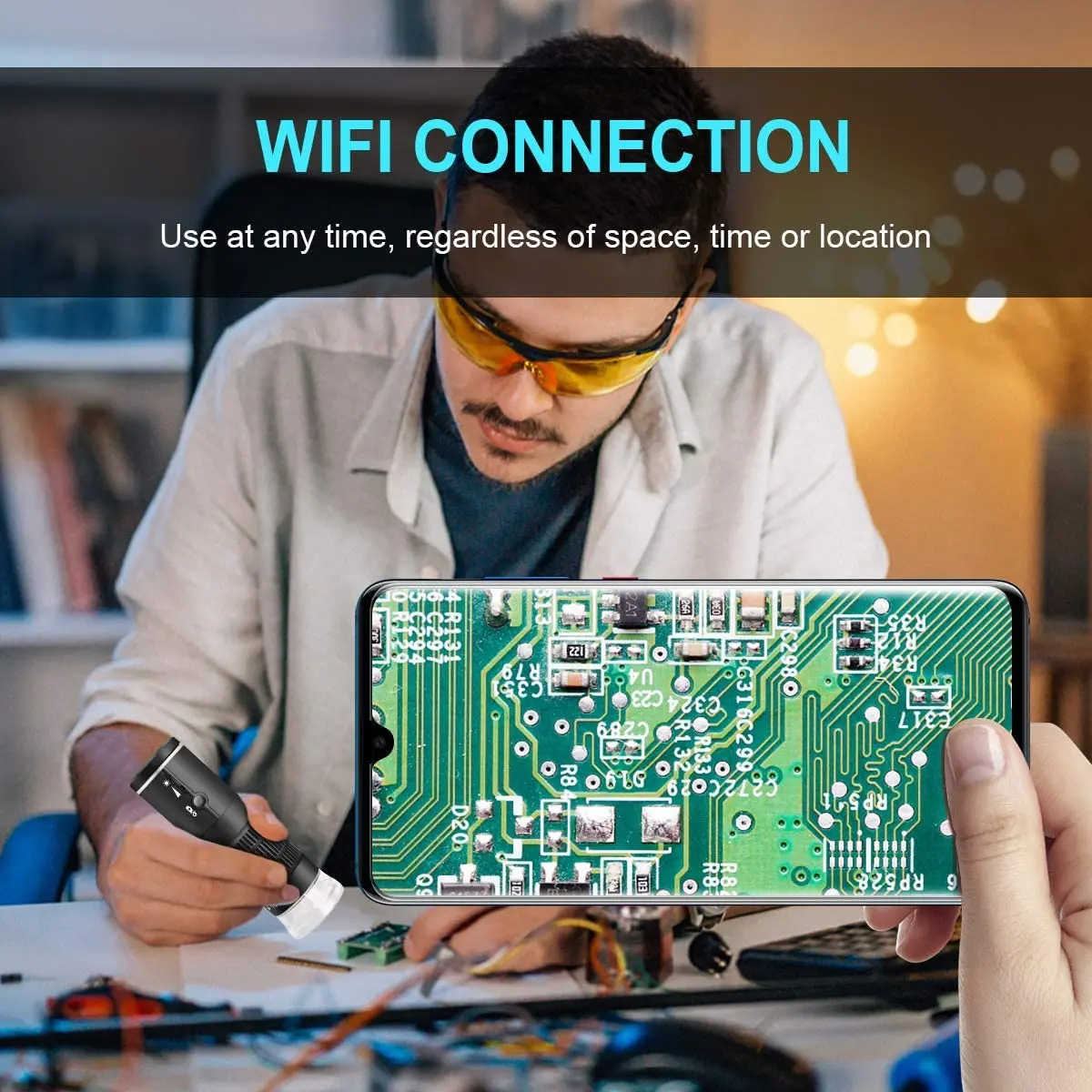 Цифровой микроскоп с Wi-Fi и USB эндоскоп беспроводным увеличением 50-1000Х 8