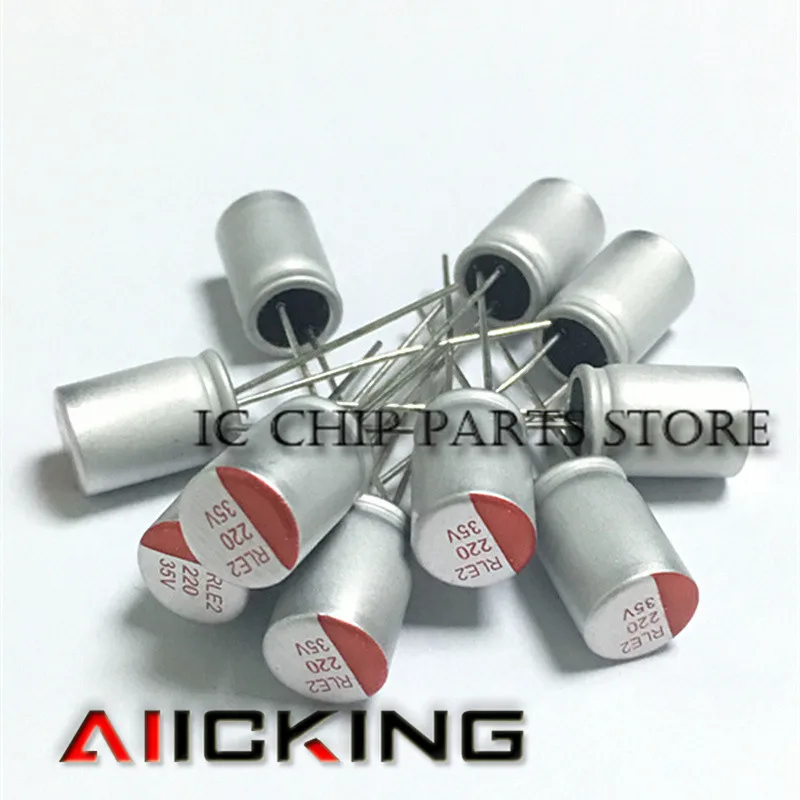 10pcs Solid state capacitors 35V220UF 8 * 12 motherboard capacitance 220UF 35V 12mm | Электроника