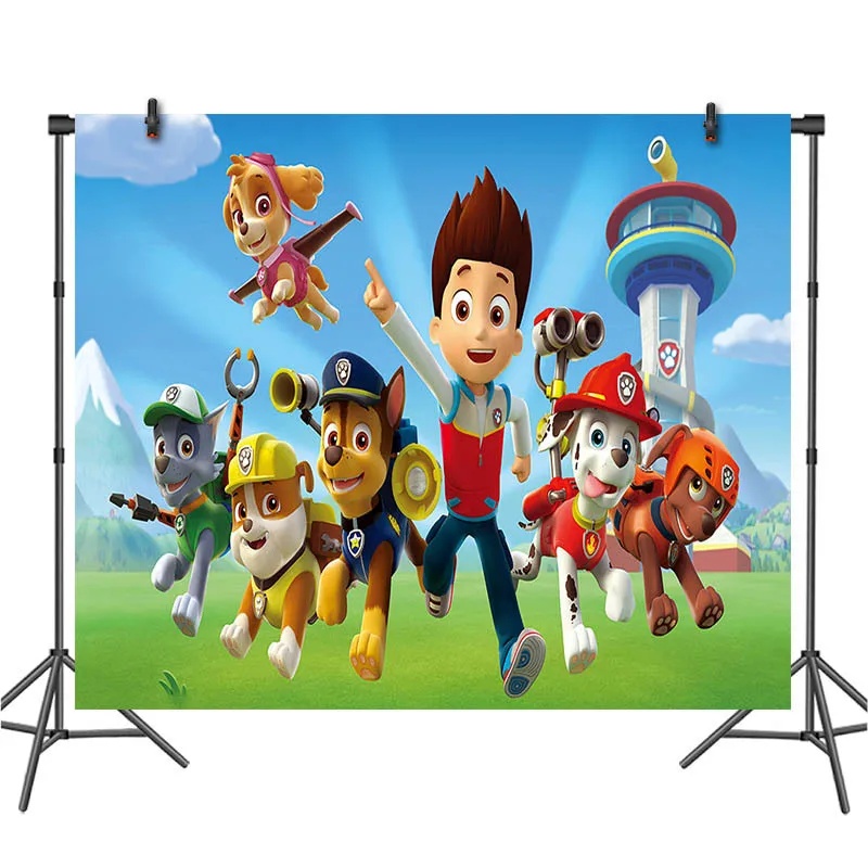 Мультфильмы Щенячий патруль Детский День Рождения фотография Фон Ткань милая