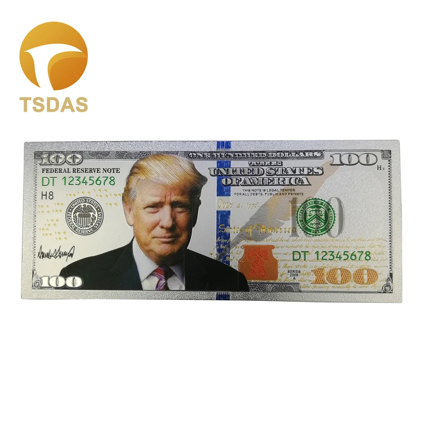 10 шт./лот цветная американская серебряная фольга банкнота USD 100 позолоченная