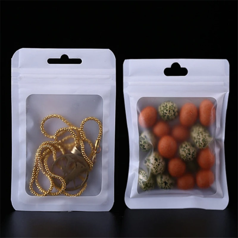 50Pcs/Set Food Grade Self-zip Plastic Bag Matte Zip Lock Aluminum Foil Hologram Small Water Proof Zipper Reclosable Pouch - купить по