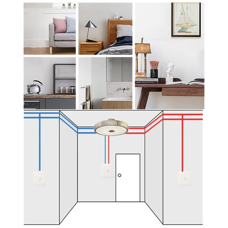 

Wiring-free Smart Wireless Wall Switch 433Mhz Controller Lamp Push Button Switch