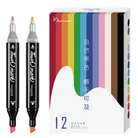 12 colors felt tip pens set professional markers for sketching school office stationery supplies art drawing paints