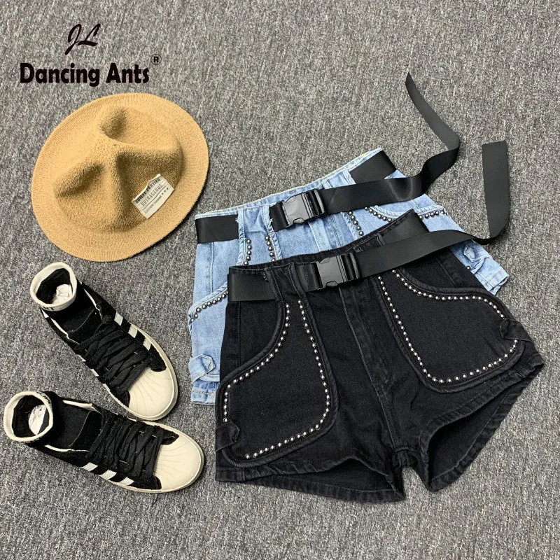 Женские джинсовые шорты с высокой талией широкие короткие свободные брюки