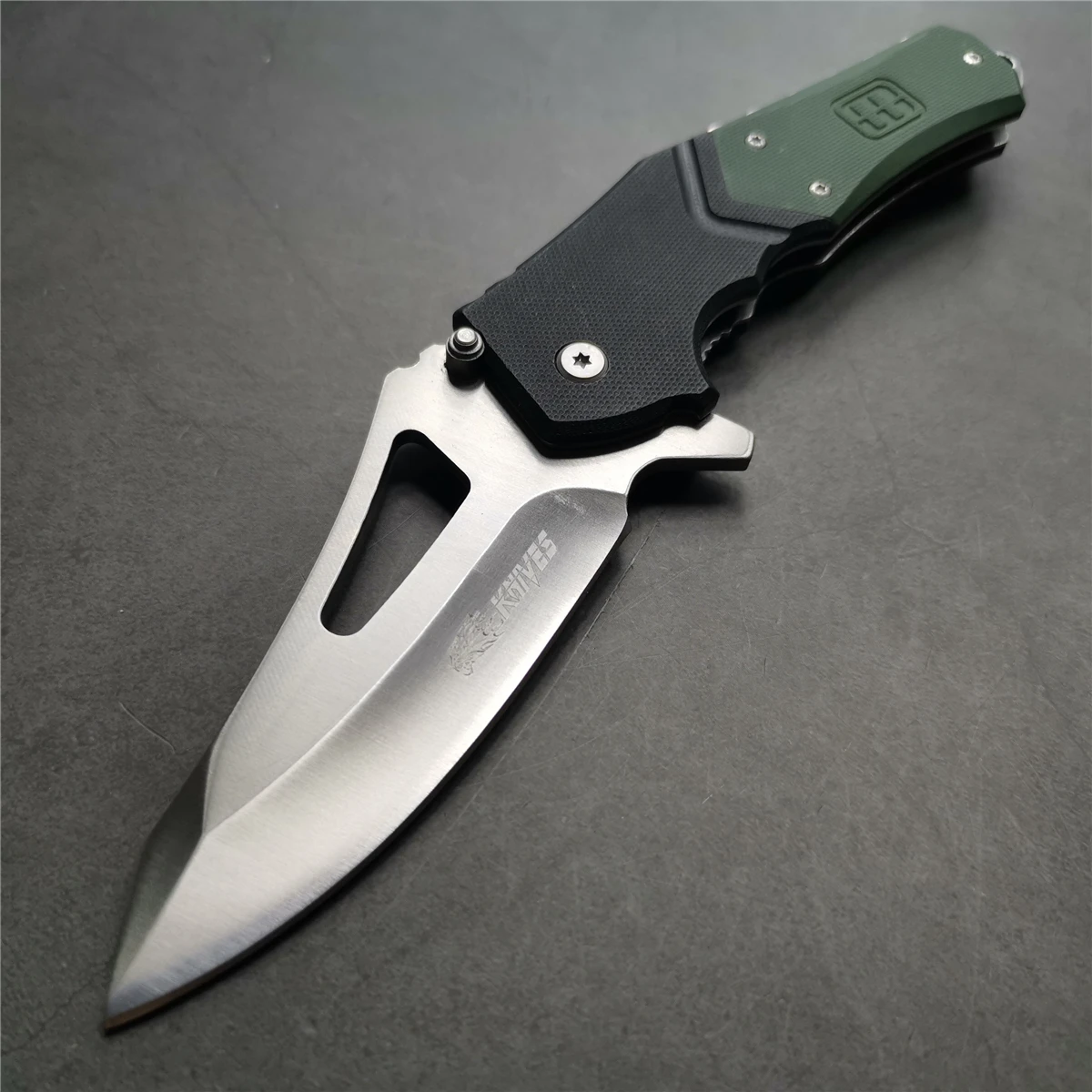 Карманные ножи 9 &quot55 56HRC 7Cr13 лезвия Быстрый открытый G10 Ручка черный зеленый