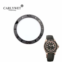 carlywet new popular repair tools kits replacement grayblack ceramic bezel insert for 38mm 116655 yachtmaster oysterflex