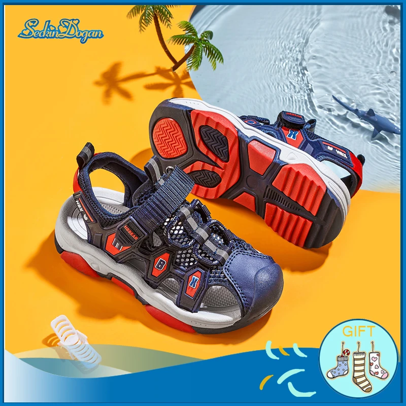 

Kids Sandals Anti-collision Toe Cap Boys Girls Summer Sandals Lightweight Comfortable Children's Shoes Soft Sole