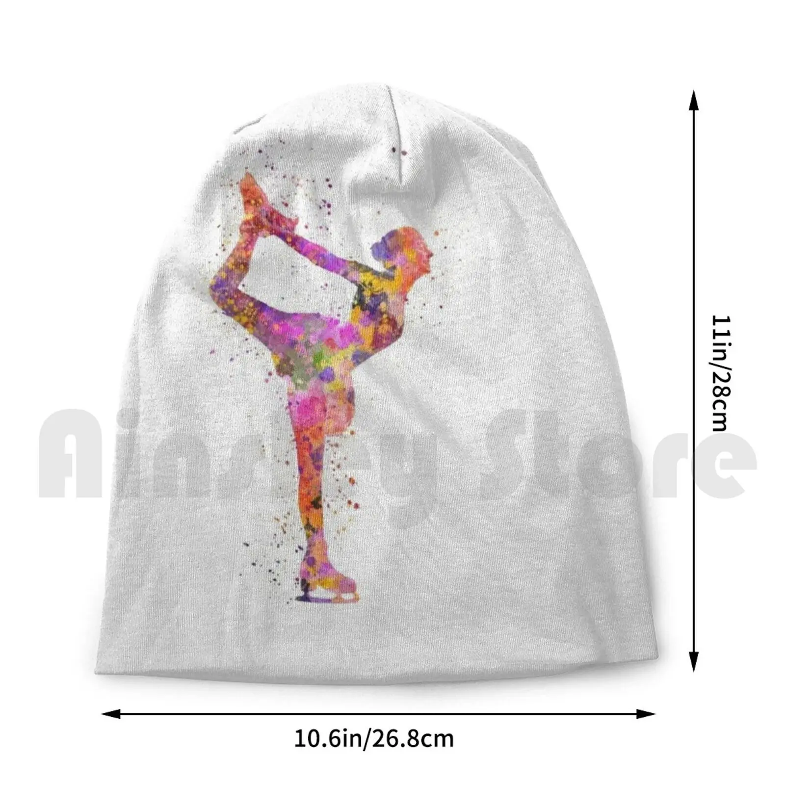 Вязаная шапка для фигурного катания 2 в акварель с брызгами | Аксессуары одежды