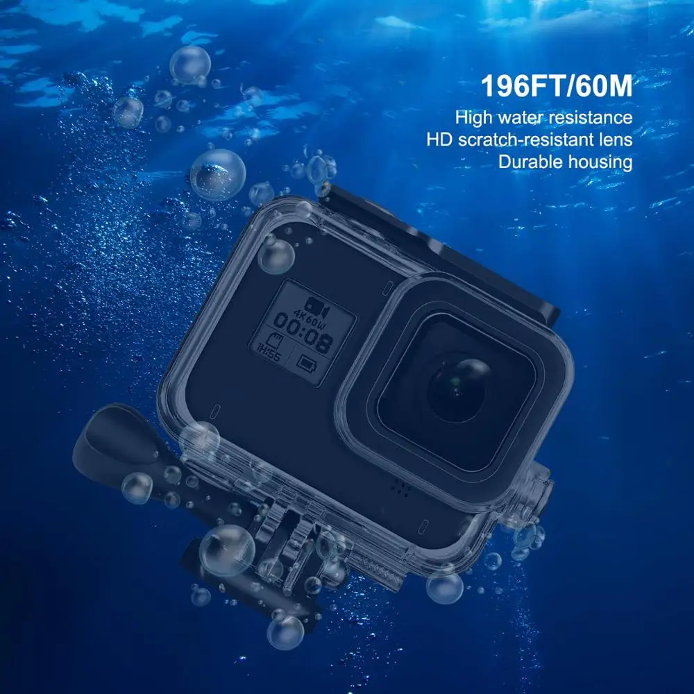 Аксессуары Suptig для GoPro Hero 8 Black водонепроницаемый подводный чехол длиной 60 м