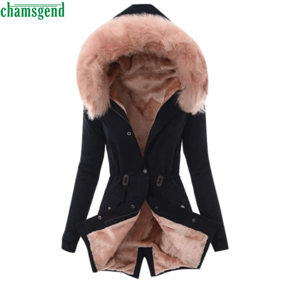 Женское длинное пальто с капюшоном повседневное приталенное мехом Зимняя парка