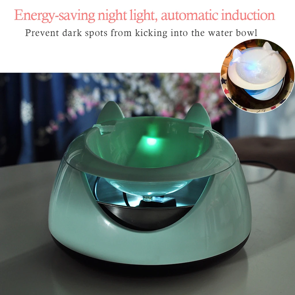 Маленькая собака кошка Электрический фонтан воды для кошек USB со светящимся