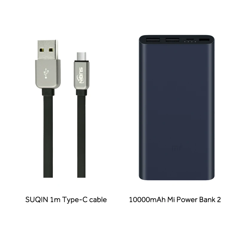 Аккумулятор Xiaomi Mi Power Bank 3 10000 PLM13ZM Fast Charge Version Недорогой внешний аккумулятор с быстрой зарядкой - Цвет: BL w Cable TypeC