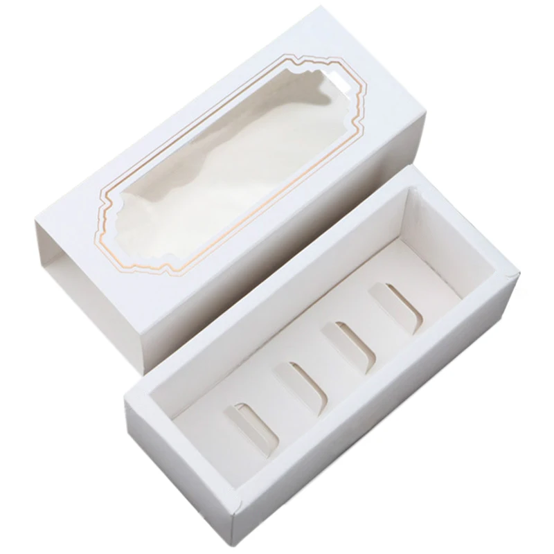 10 Pcs Macarons Box White Bronzing Kraft Paper Gift Packaging Kid Birthday Wedding Cake Boxes for Guests Candy | Дом и сад