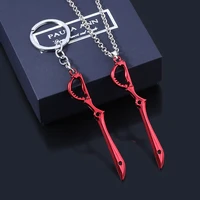 midy anime kill la kill key chains matoi ryuko mini metal red scissor blade weapon pendants keyring men car accessories
