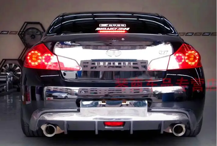 Углеродного волокна автомобиль передний диффузор губа на задний бампер чехол