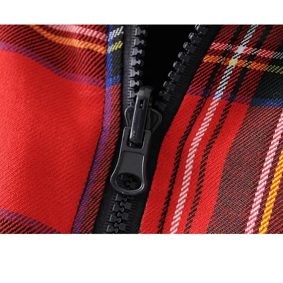 

Free Shipping 2020 Fashion Fall/Winter Hot Western styles Stand collar cotton jackets plaid zipper double wearing loose coats
